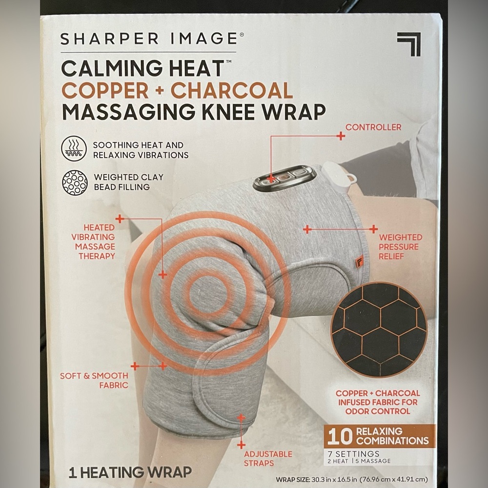 New- Never opened Sharper Image Copper and Charcoal Heated Knee Wrap